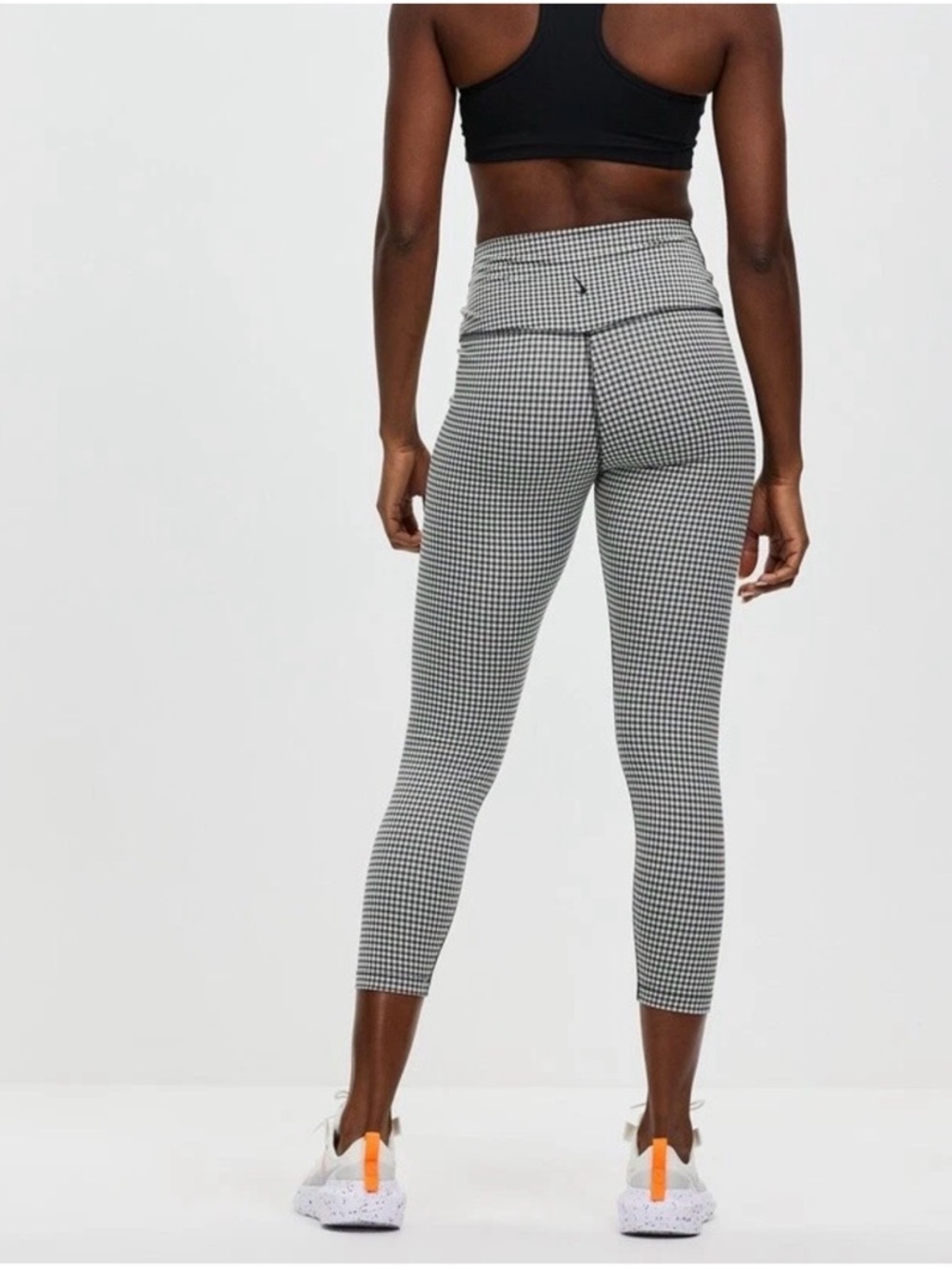 Nike Dri-FIT One Icon Clash Gingham Leggings L High Rise Crop